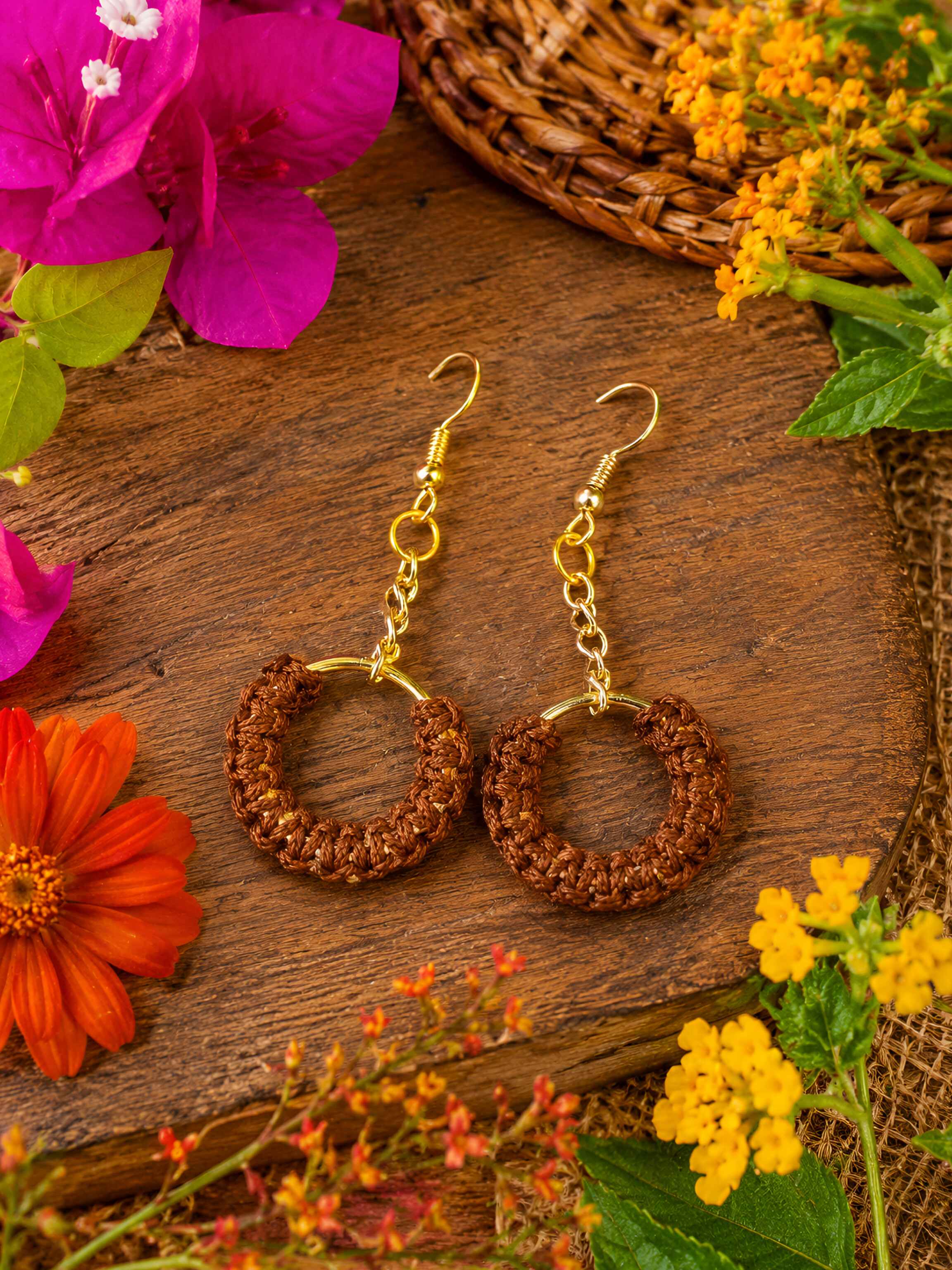 Mini macramé com corrente
