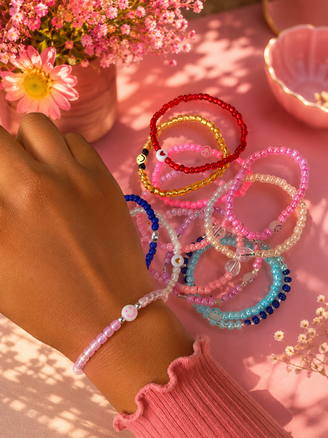 Pulseiras de missangas finas